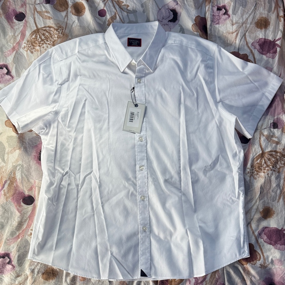 UNTUCKit 100% Cotton Classic White Men's SS Shirt XXL